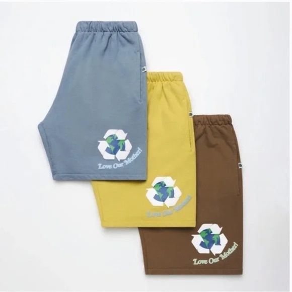 MadHappy Unisex Ocean Blue EARTH DAY ORGANIC FLEECE Lounge SHORT | NEW/NWT!!🌎 - Picture 14 of 15